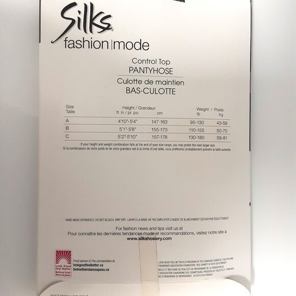 Vintage Y2K Silks Fashion Mode Control Top Fishnet Pantyhose – Size C Black - Picture 2 of 2